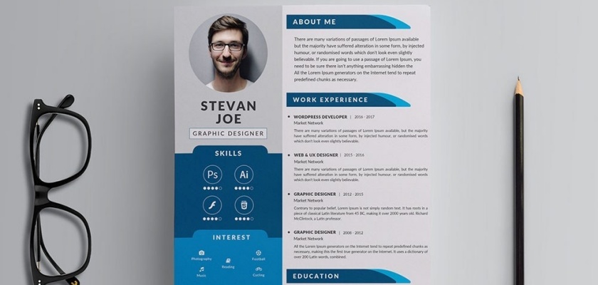 free modern psd resume template